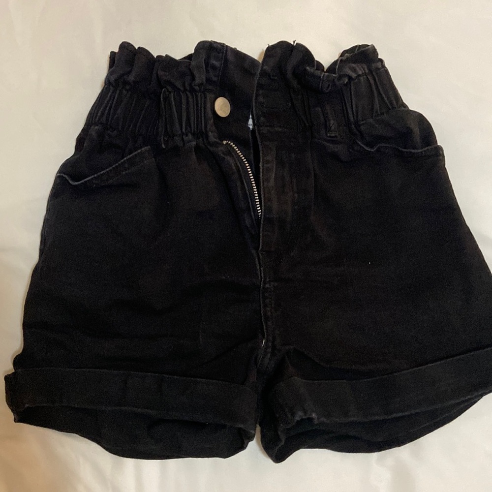 Black High Waisted Jean Shorts